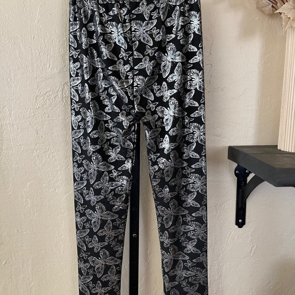 Butterfly‎ Metallic/Silver Leggings - S/M - Picture 1 of 4